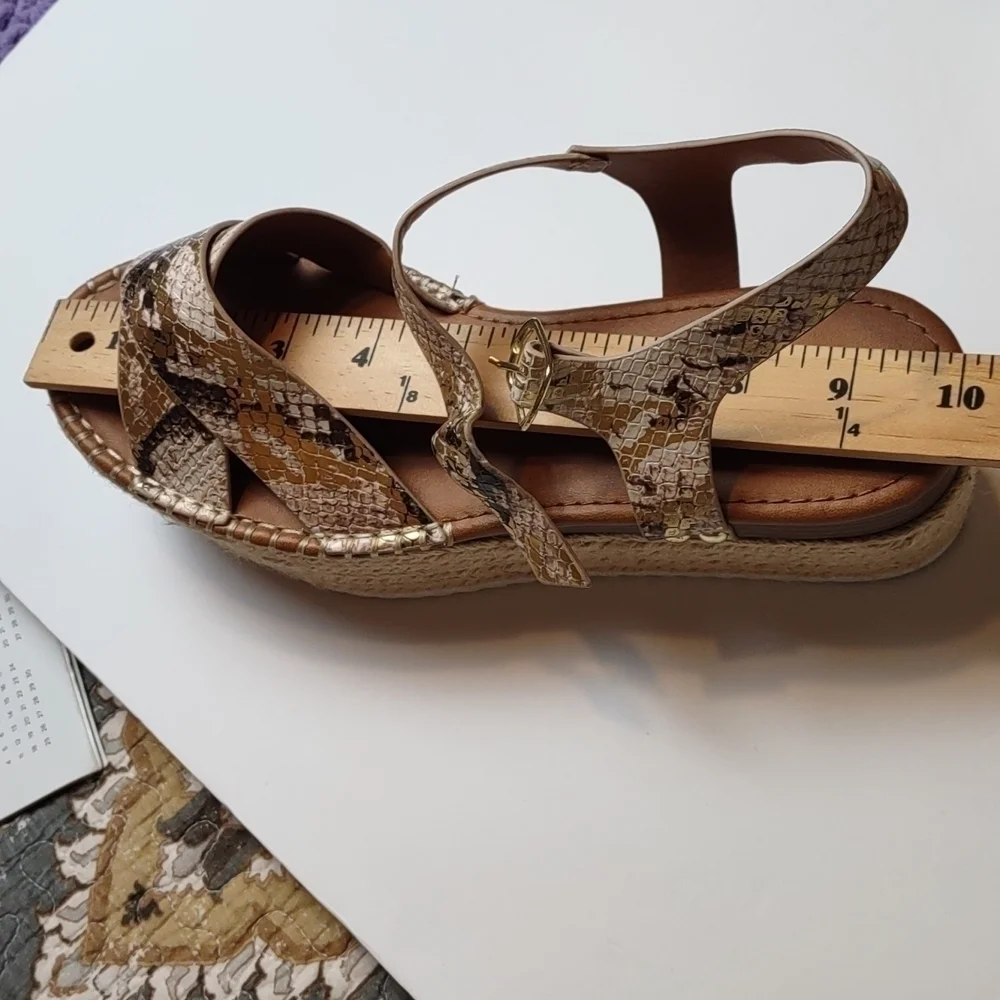 Soda platform snake print sandals